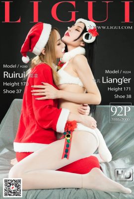 (Ligui Li 캐비닛 시리즈) 2020.12.23 Ruirui & Liang’er “쌍둥이 꽃-크리스마스 패션” (93P)